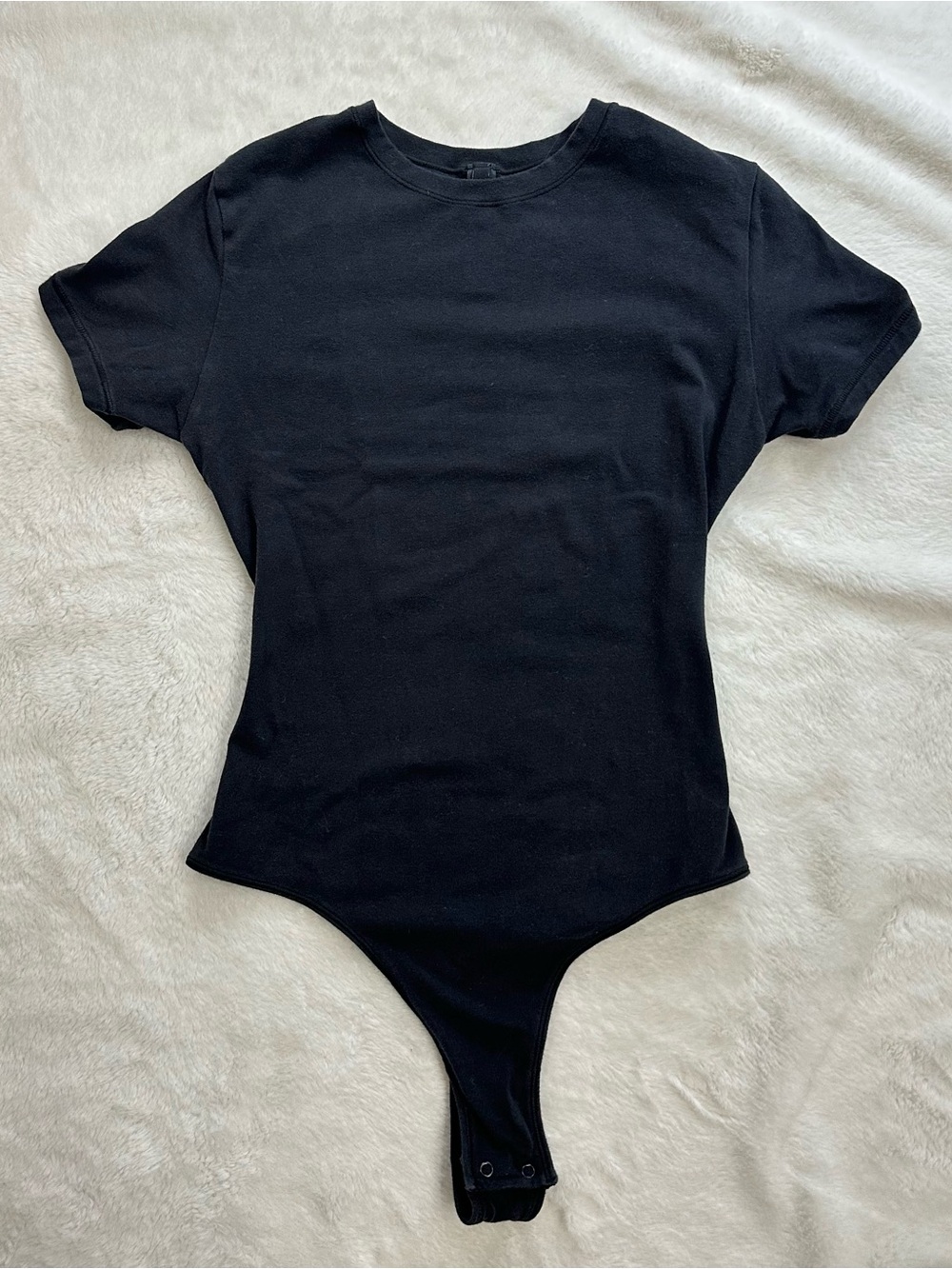 SKIMS Cotton Jersey T-Shirt Bodysuit Black Size Small S